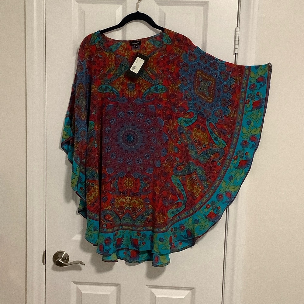 Tolani Multicolor Paisley Silk Mini Dress
